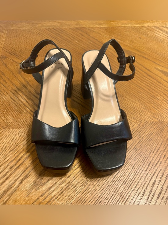 a new day Shoes - A New Day Black Ankle Strap Platform Heels | Women’s Block Heel Sandals